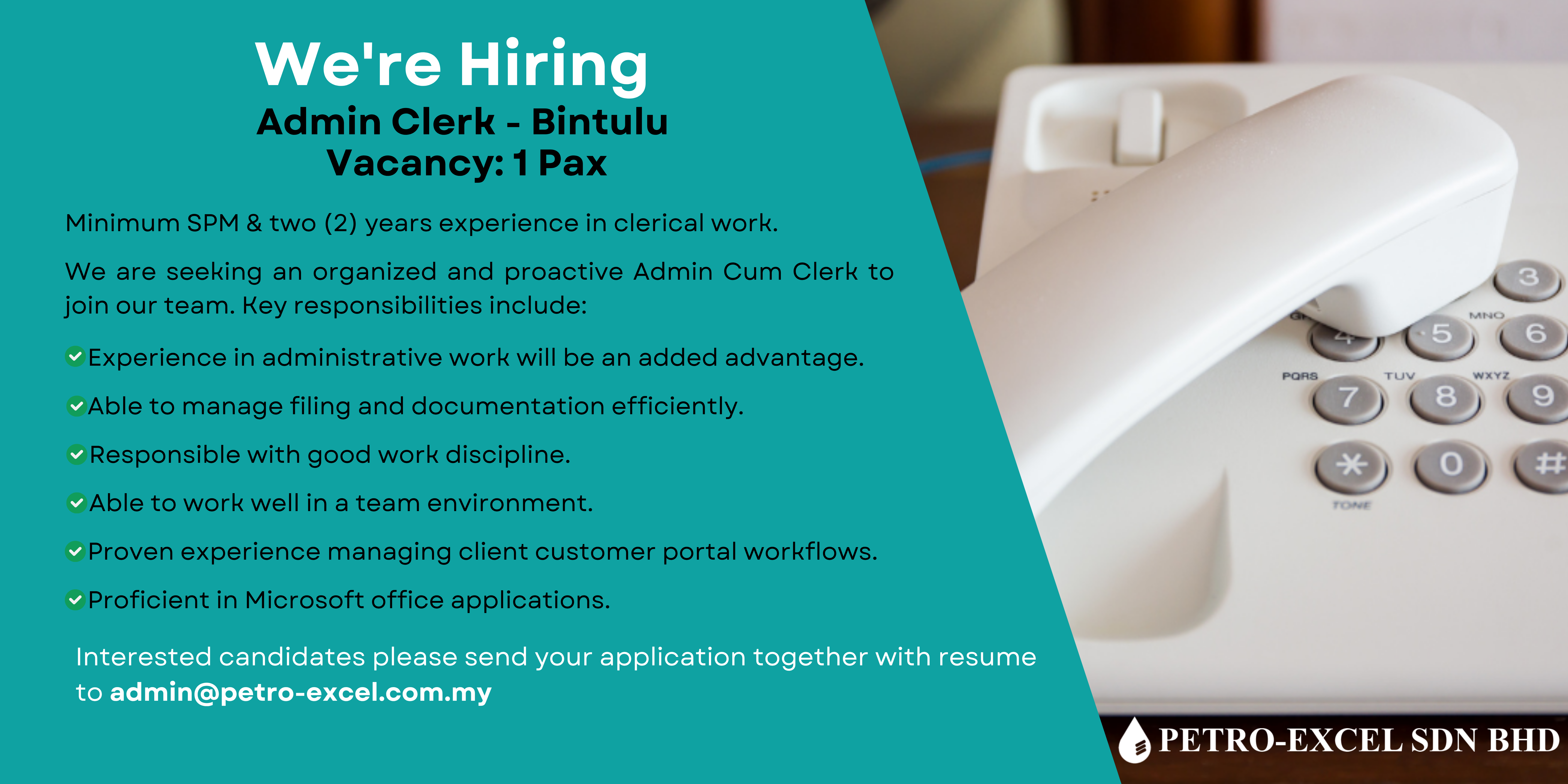 Admin Clerk - Bintulu